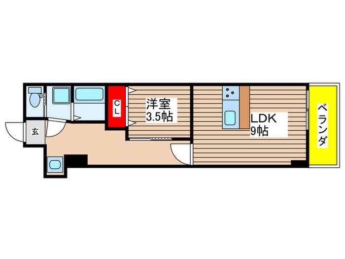 総建みどりハイム(1LDK/2階)の間取り写真
