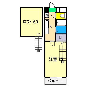 CRAY4(1K/5階)の間取り写真