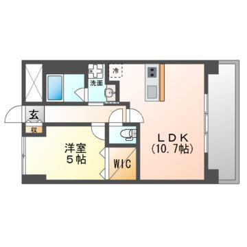 ナヴィリオ パラッツォ(1LDK/4階)の間取り写真