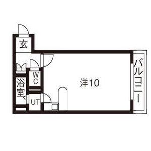 グローリア北21(1K/4階)の間取り写真