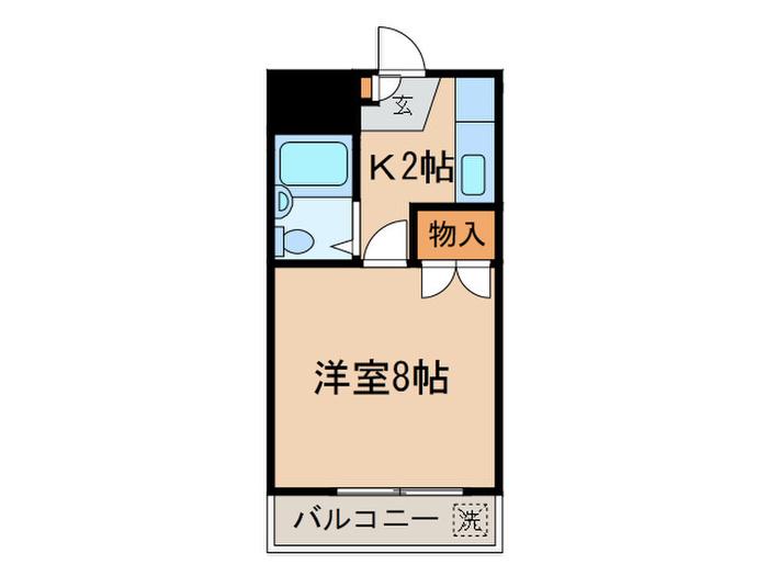 BERN HEIM(1K/2階)の間取り写真