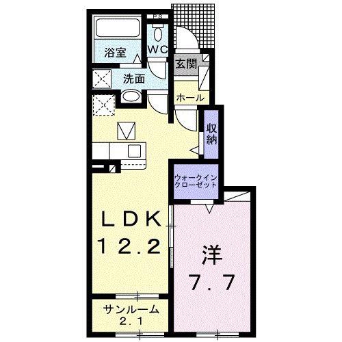 マウロア(1LDK/1階)の間取り写真
