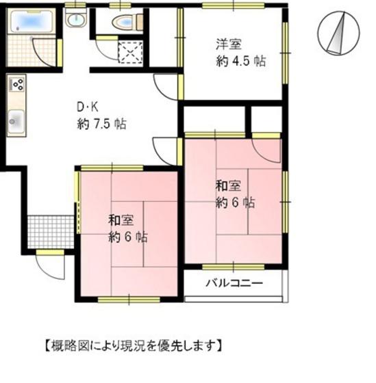 東備ハウス(3DK/2階)の間取り写真