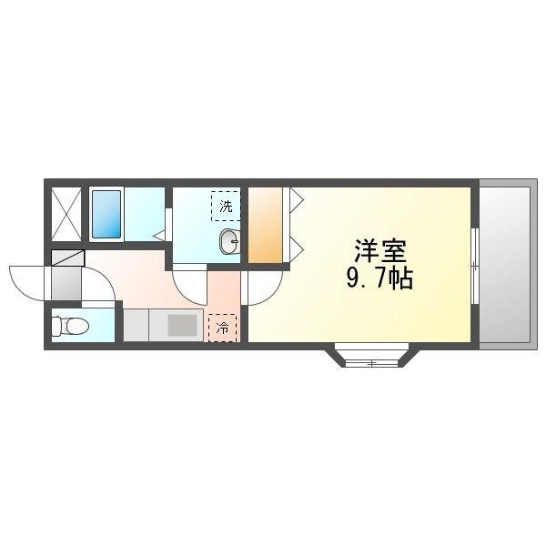 ルネサンス潮崎(1K/4階)の間取り写真