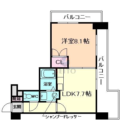 やまびこハイツパートII(1LDK/7階)の間取り写真