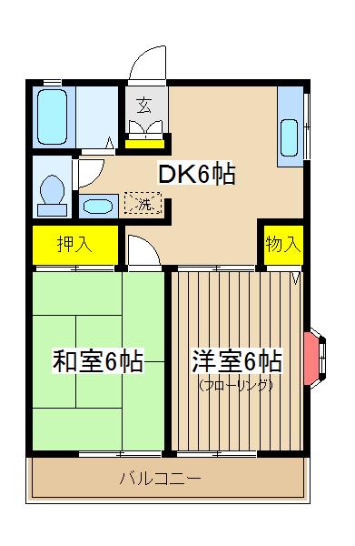 グレープメゾン(2DK/2階)の間取り写真