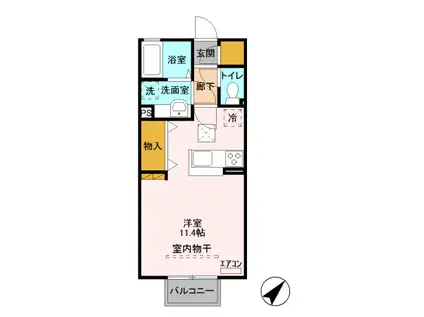 アルシオーネ(1K/2階)の間取り写真