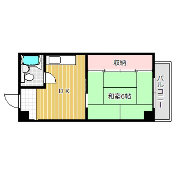 第一島村ビル(1DK/5階)の間取り写真