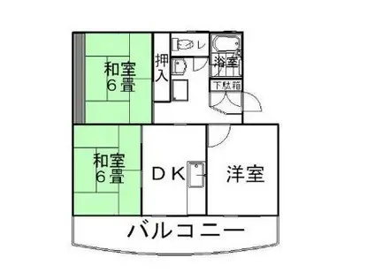 道原マンション(3DK/2階)の間取り写真