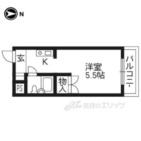 ソレーユー藤井(1K/3階)の間取り写真