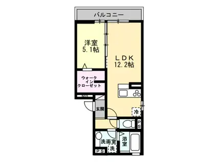 新春日ASSORT(1LDK/1階)の間取り写真