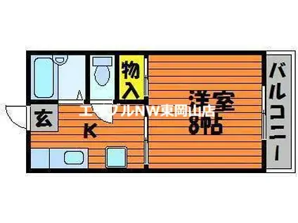 ハウスM(1K/1階)の間取り写真