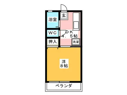 YYシーサイドパレス弐号館(1K/1階)の間取り写真