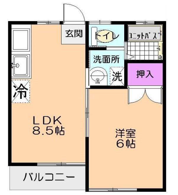 MPーVI番館(1LDK/2階)の間取り写真