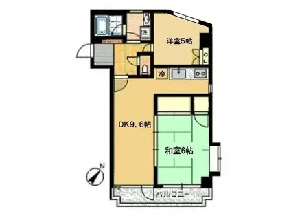 村田マンション(2DK/2階)の間取り写真