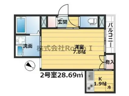 ラ・クール天神橋 旭化成ヘーベルメゾンHEBEL HAUS(1K/3階)の間取り写真
