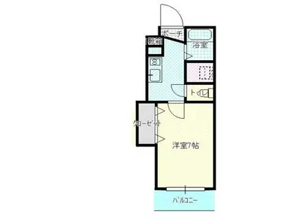 BIGBANII(1K/2階)の間取り写真