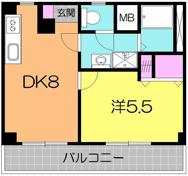 ジークレフ(1DK/3階)の間取り写真