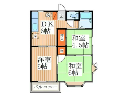メゾンクレールI号棟(3DK/1階)の間取り写真