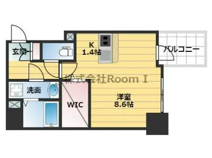 プレサンス上町台リベルテ(1K/7階)の間取り写真