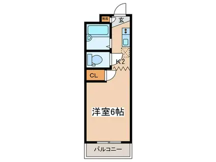 ルミエール橋本(1K/1階)の間取り写真