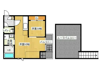 GRANDTIC COPAIN 尼ヶ坂(1LDK/2階)の間取り写真