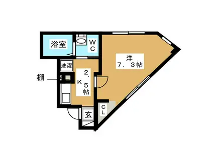 REVE世田谷(1K/4階)の間取り写真