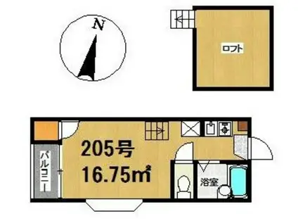 アイブルー天神南(ワンルーム/2階)の間取り写真