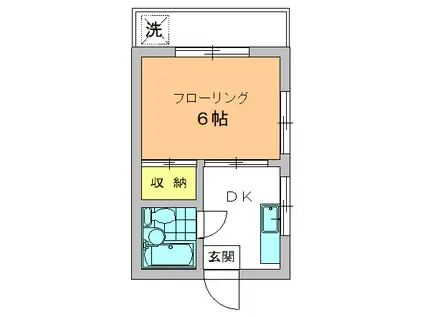 コーポ浜福(1DK/1階)の間取り写真