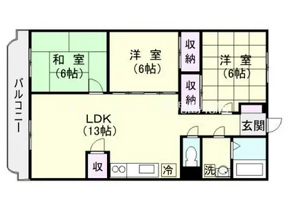 ウインズマンション(3LDK/1階)の間取り写真