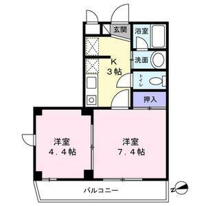 メイプル・アーサ中山(2K/2階)の間取り写真