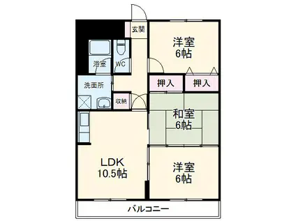 エクセル田幡(3LDK/1階)の間取り写真