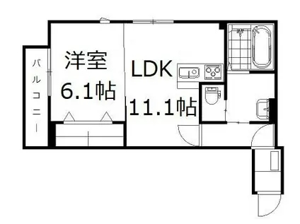 チッタ・デ・雄嶋(1LDK/1階)の間取り写真