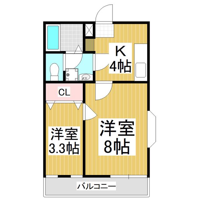 住感シリーズP(2K/2階)の間取り写真