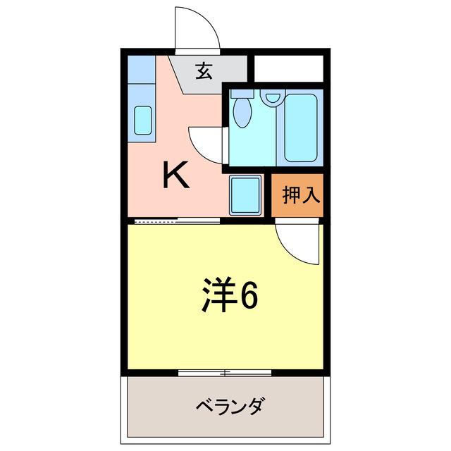 シャトレベール青山(1K/3階)の間取り写真