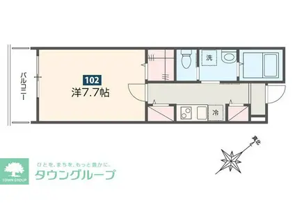 MELDIA鷲宮(1K/2階)の間取り写真