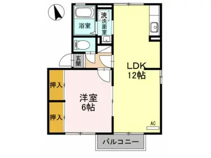 ウィズファイブ(1LDK/2階)の間取り写真