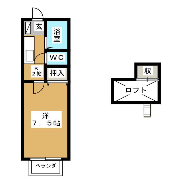 コーポ愛(1K/1階)の間取り写真