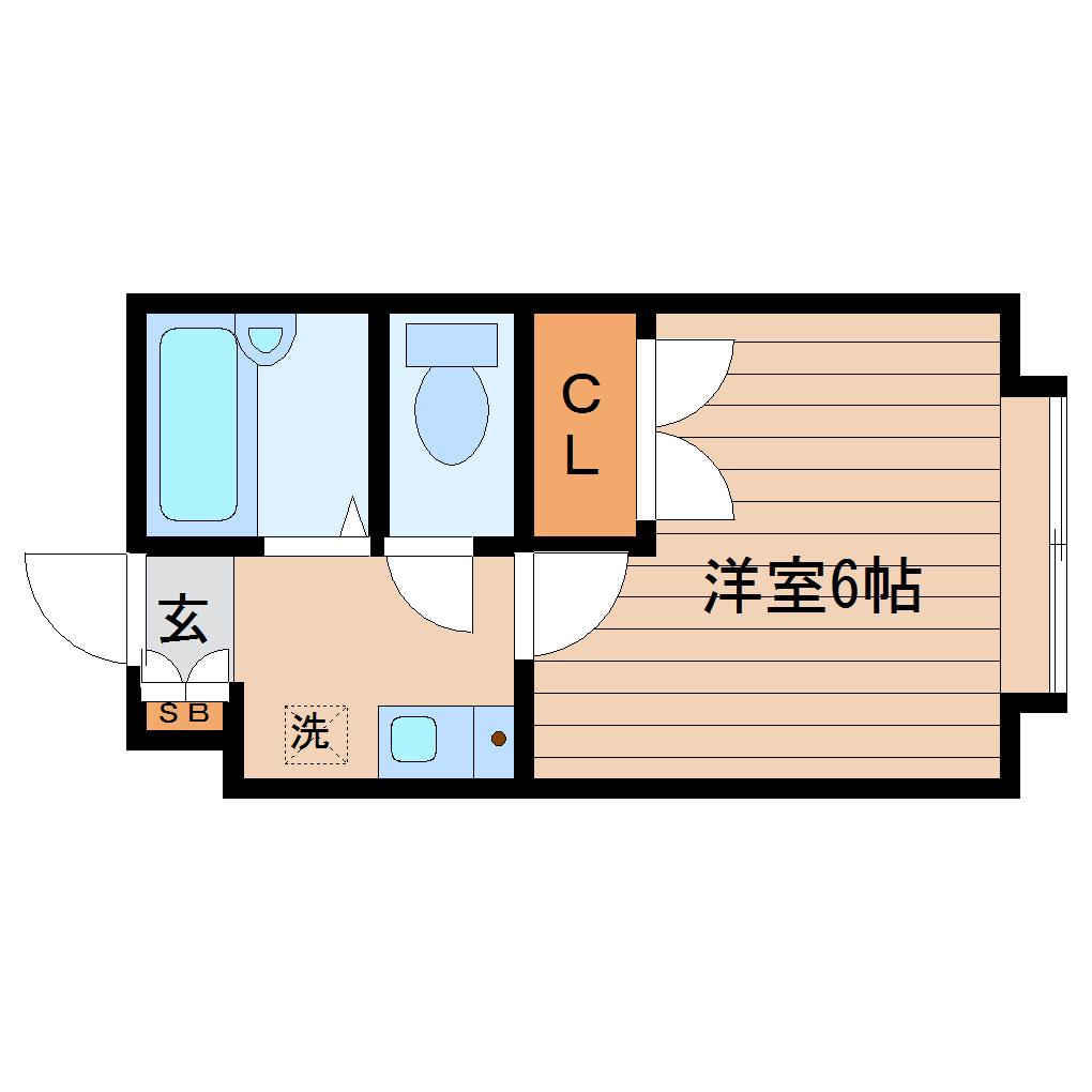 ベルシティ東仙台(1K/3階)の間取り写真