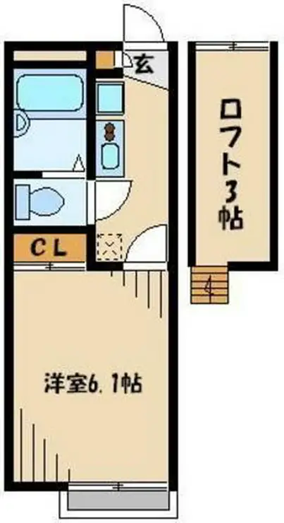 レオパレスウインドワード 1階階 間取り