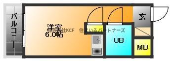 オーハシビル(ワンルーム/6階)の間取り写真