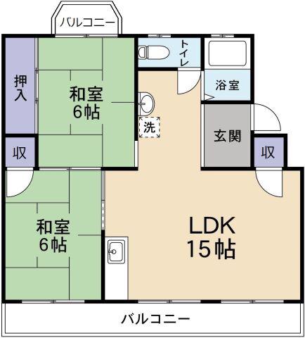 佐藤ハイツ(2LDK/4階)の間取り写真
