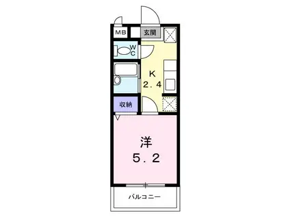 メゾンMK-V(1K/1階)の間取り写真