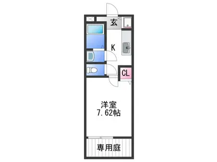 ファインヴィラ(1K/1階)の間取り写真