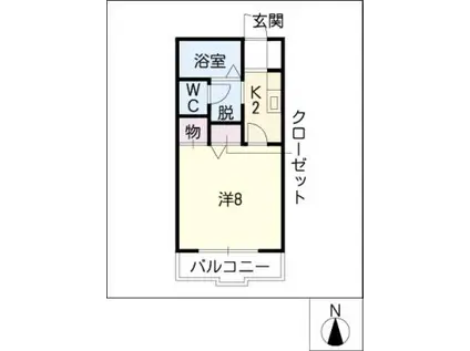 ほうれんそう(1K/1階)の間取り写真