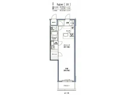 新白島東亜ビル(ワンルーム/11階)の間取り写真