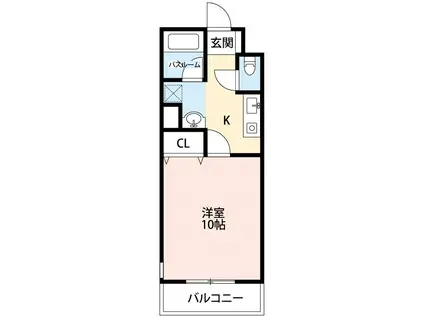 ハートヒルズ舳越(1K/1階)の間取り写真