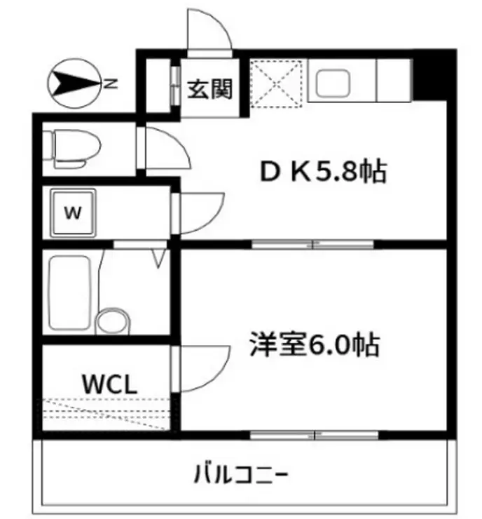 岡部ドエル参番館 6階階 間取り