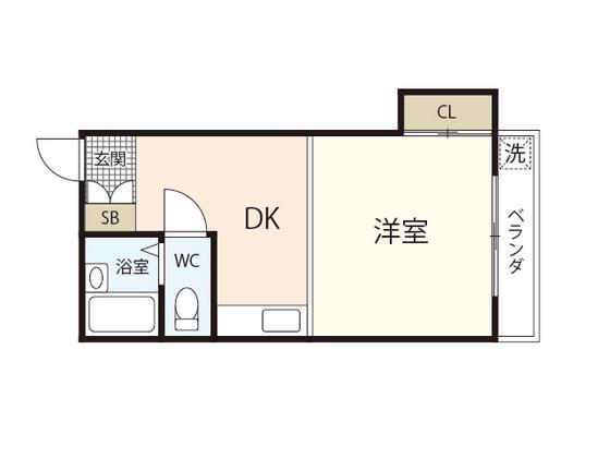 グリーンハウス(1DK/2階)の間取り写真
