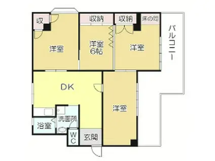 廣田ビル(4DK/4階)の間取り写真